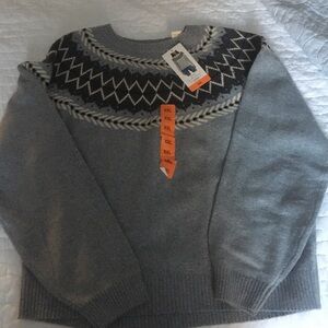 Cozy Gray Patterned Women's Sweater